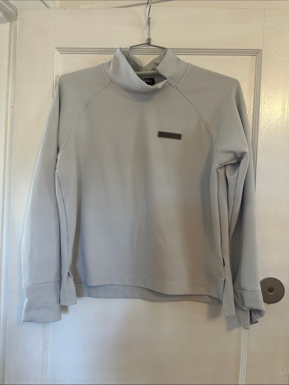 Burton Light Gray Mock Neck Sweatshirt with Logo Patch